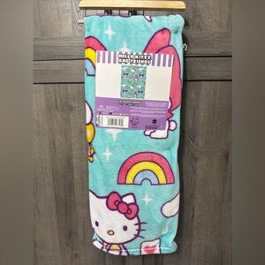 New Hello Kitty & Friends Blue Plush 40 x 50 Preschool Throw Blanket With Tag